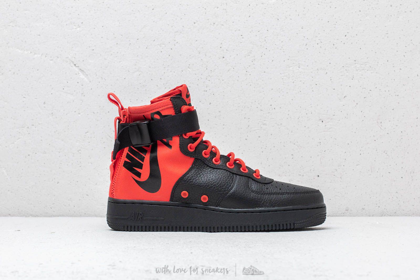 sf air force 1 mid habanero red black