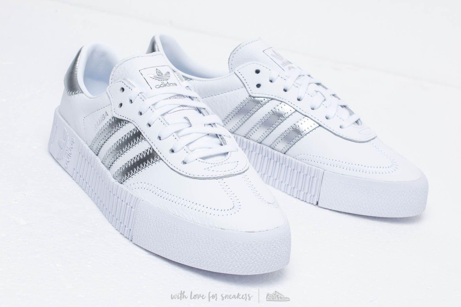 adidas sambarose white silver metallic