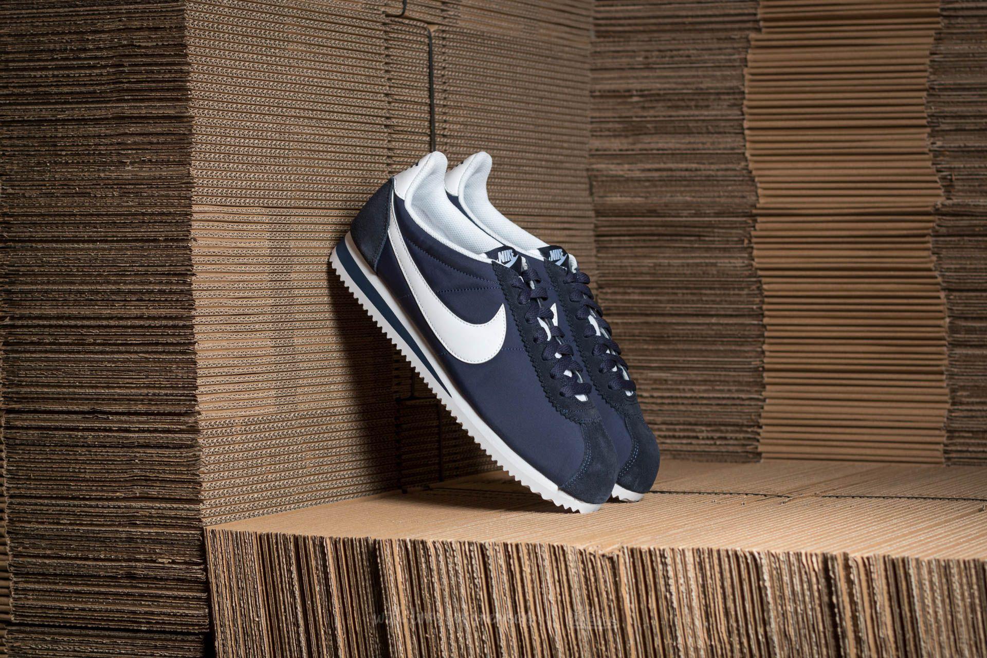 Nike Synthetic Classic Cortez Nylon Obsidian/ White in Blue for Men | Lyst