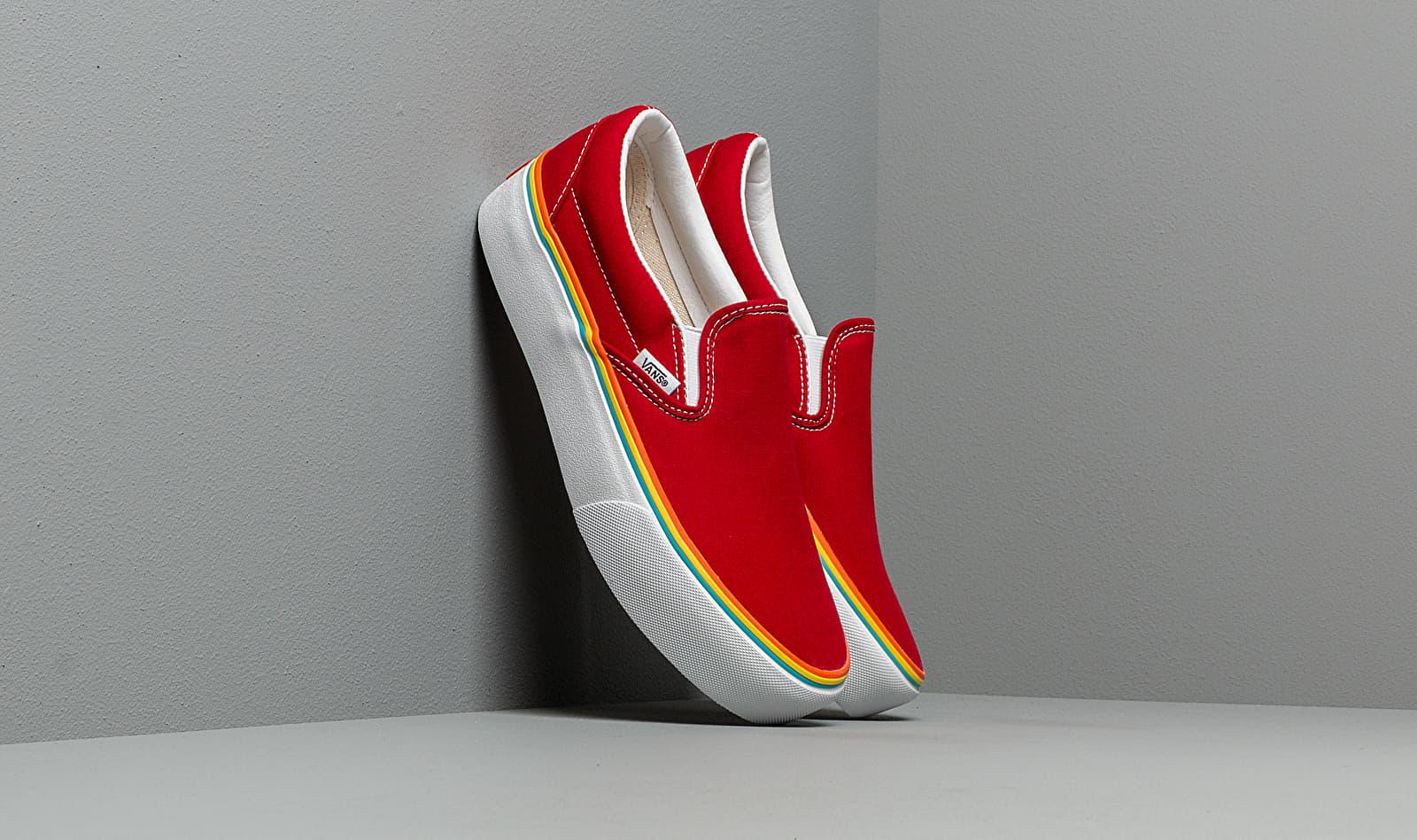 red platform slip on vans