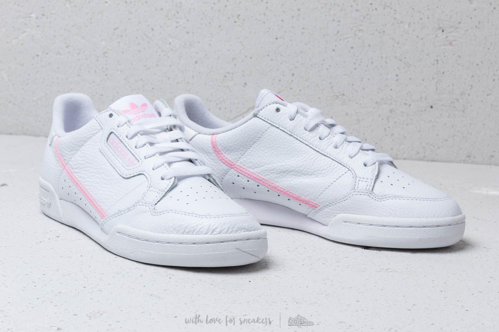 adidas originals white and pink continental 80 sneakers