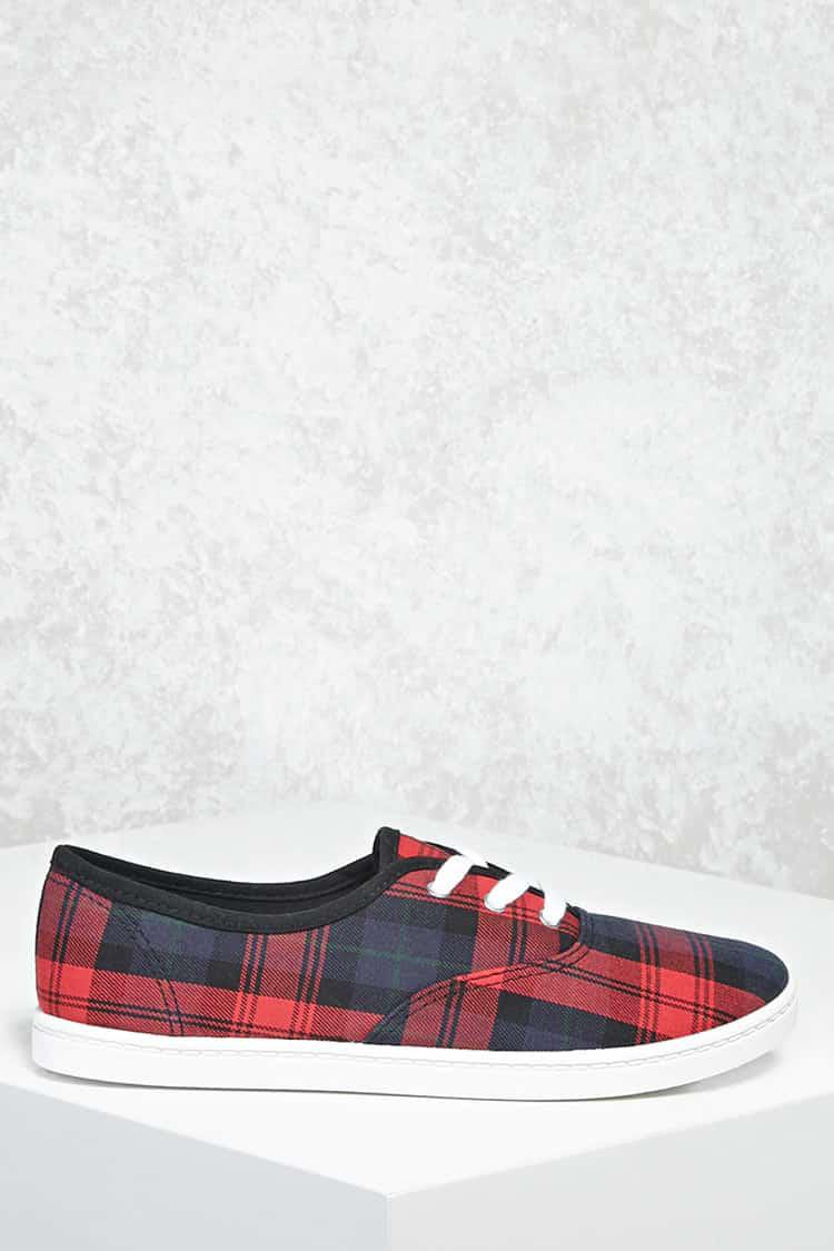 Forever 21 Plaid Canvas Sneakers in Black Lyst
