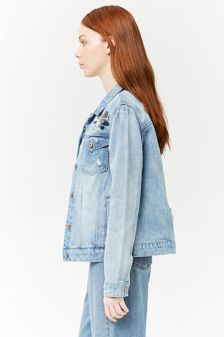 floral denim jacket forever 21