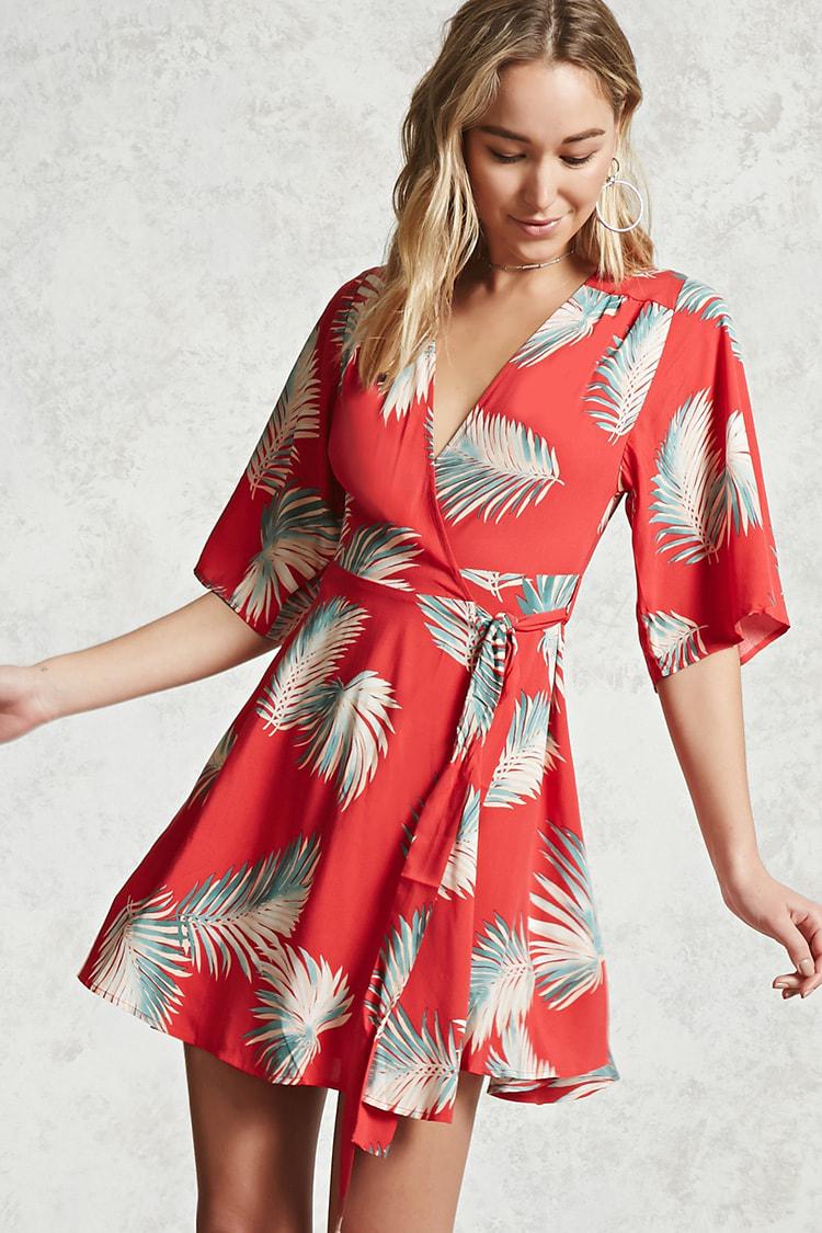 forever 21 green wrap dress