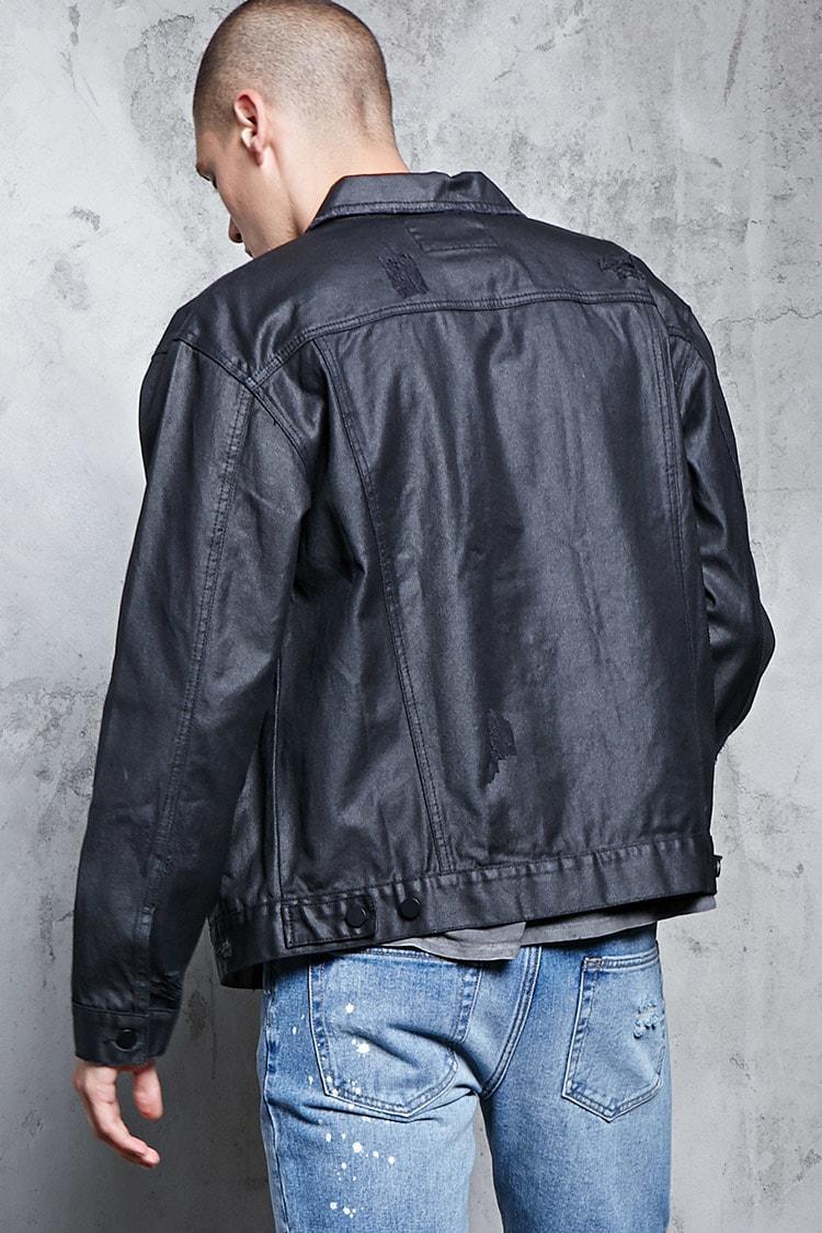 Distressed Waxed Denim Jacket 