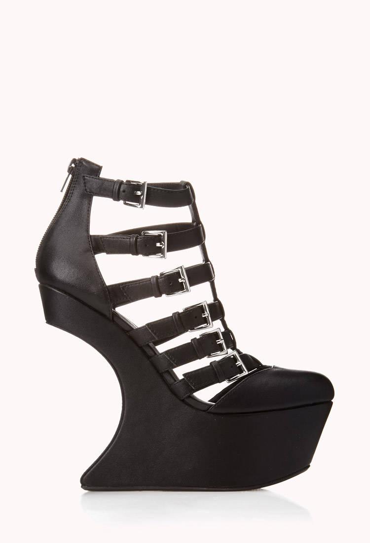 Forever 21 Bold Heelless Wedges in Black Lyst