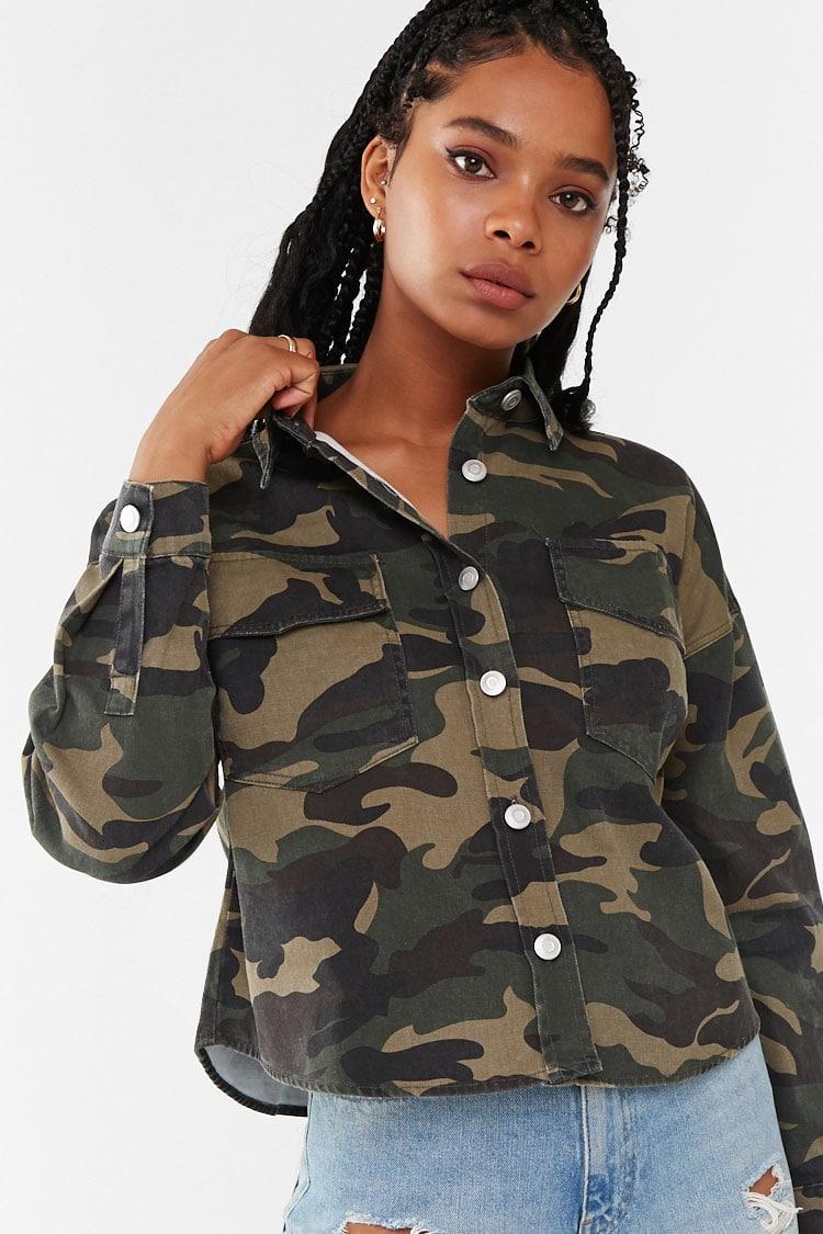 long camo denim jacket