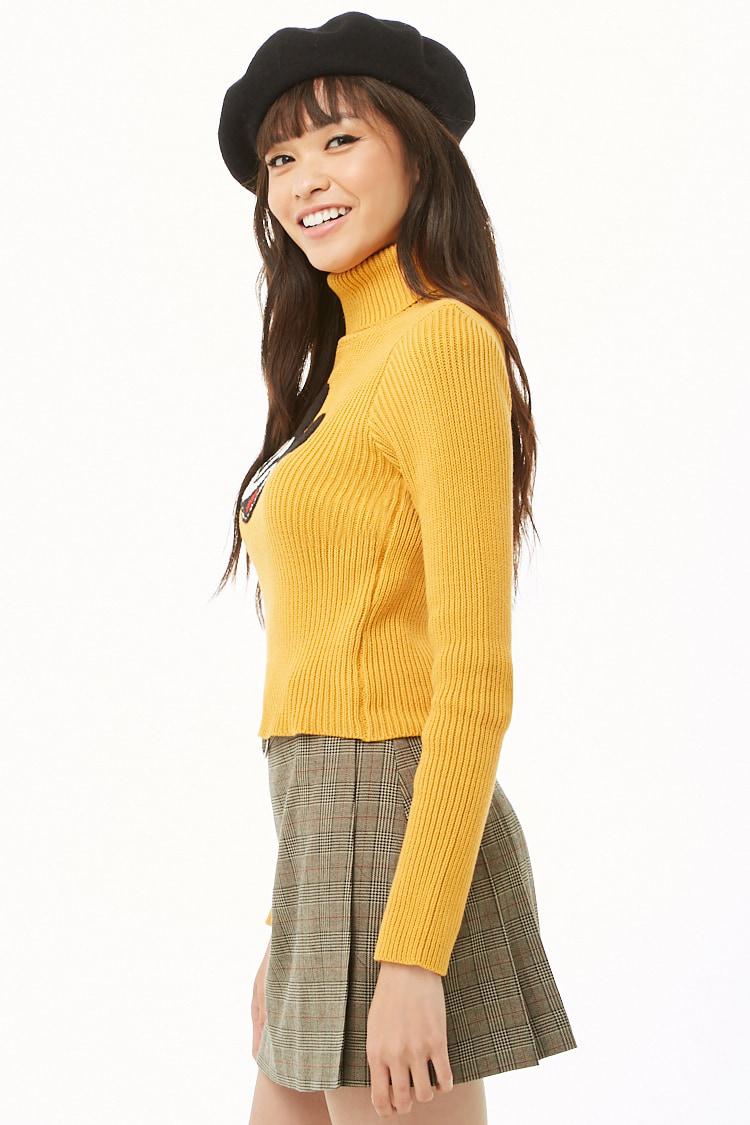 Forever 21 Cotton Mickey Mouse Ribbed Sweater In Mustard Black Yellow Lyst Forever 21 Cotton Mickey Mouse Ribbed Sweater In Mustard Black Yellow Lyst