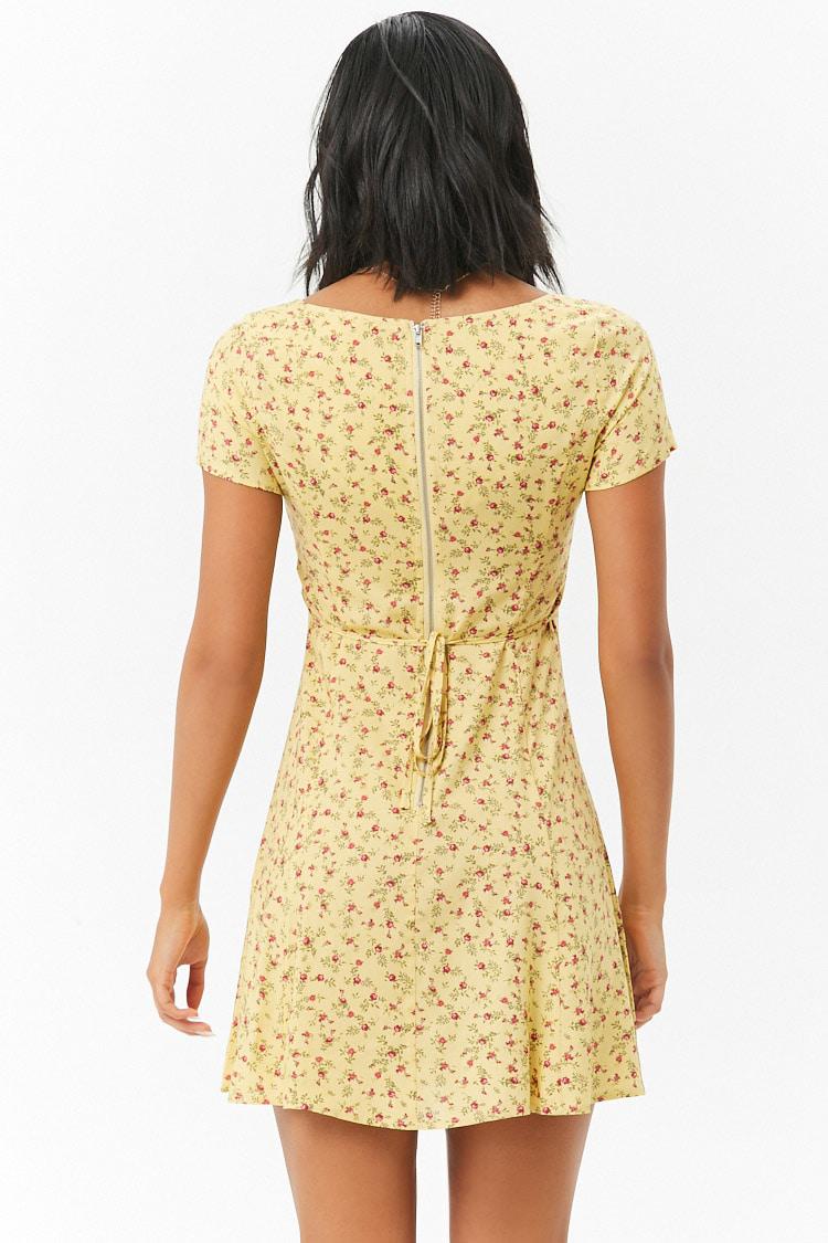 forever 21 rose print mini dress