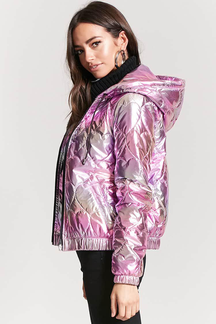 iridescent puffy jacket