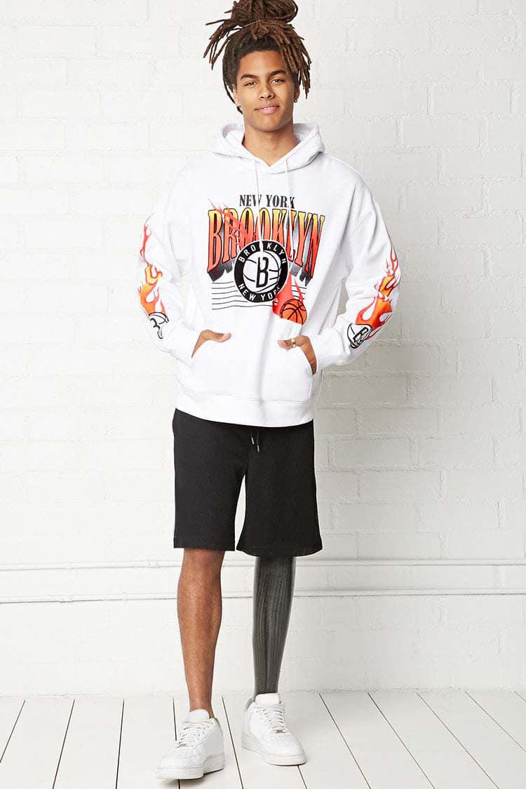 Forever 21 Fleece Nba Brooklyn Nets Hoodie in White/Red (White) for Men -  Lyst