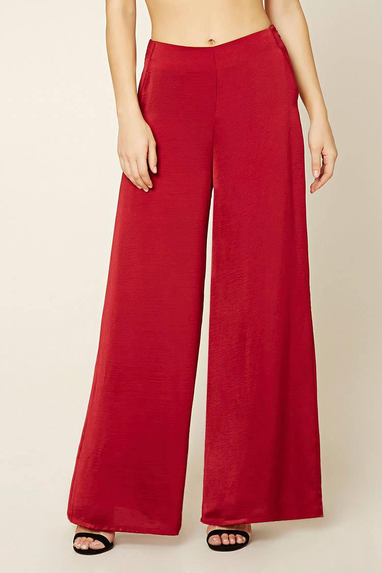 Forever 21 Wide-leg Satin Pants in 