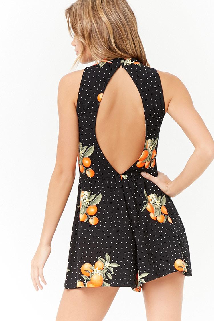 forever 21 orange romper