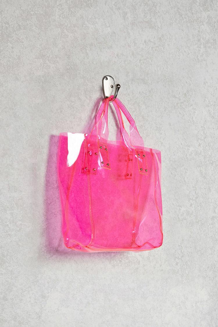clear pink tote