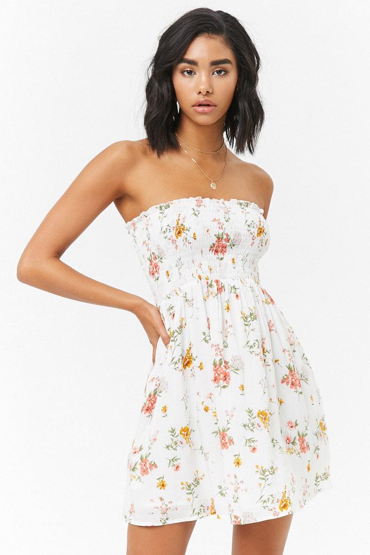 mini white floral dress