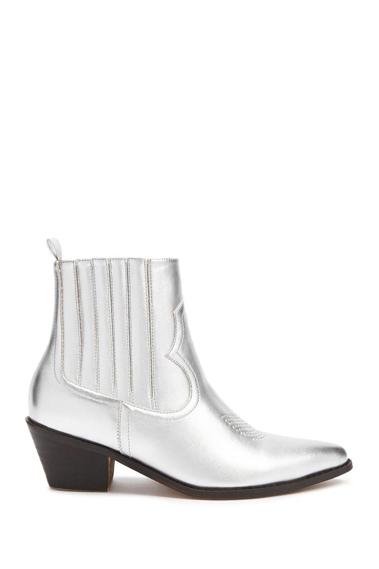 Forever 21 Metallic Western Boots - Lyst