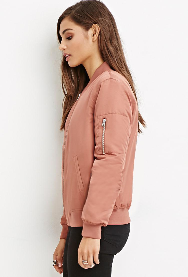mauve bomber jacket