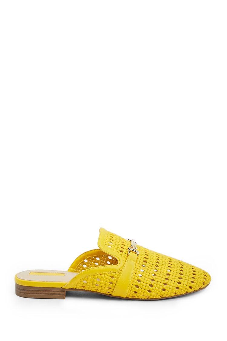 Strapped Lattice Mules in Yellow - Lyst