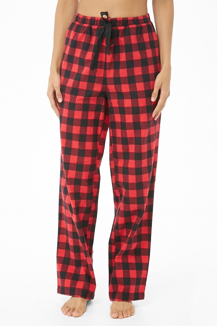 black and yellow plaid pajama pants