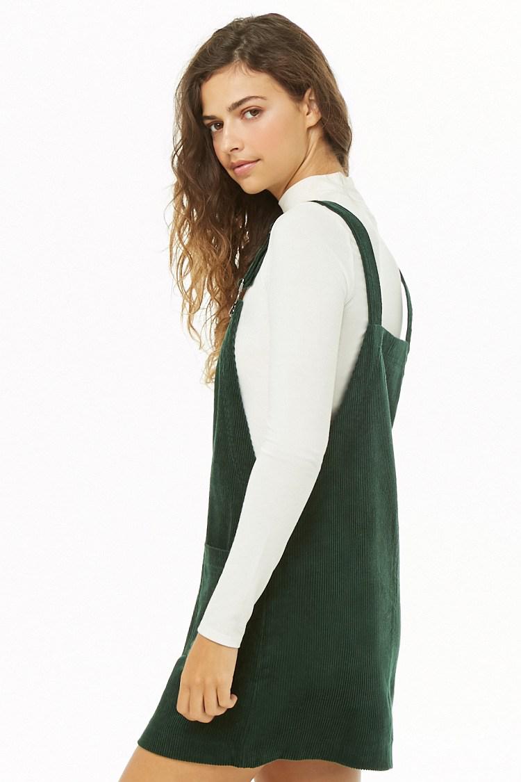 forever 21 green overall dress