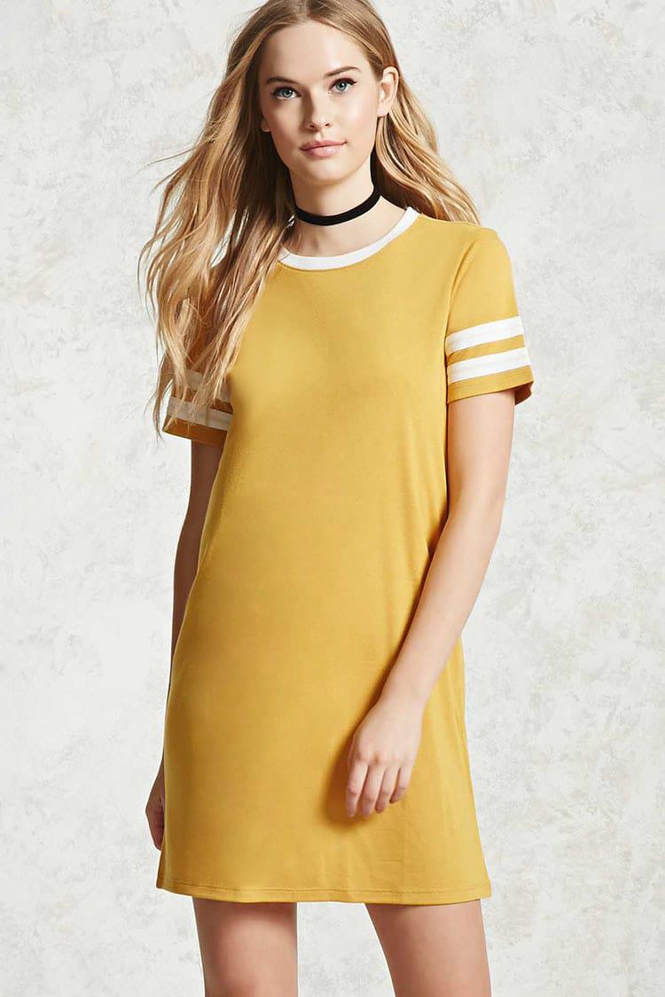 mustard yellow shirt dress