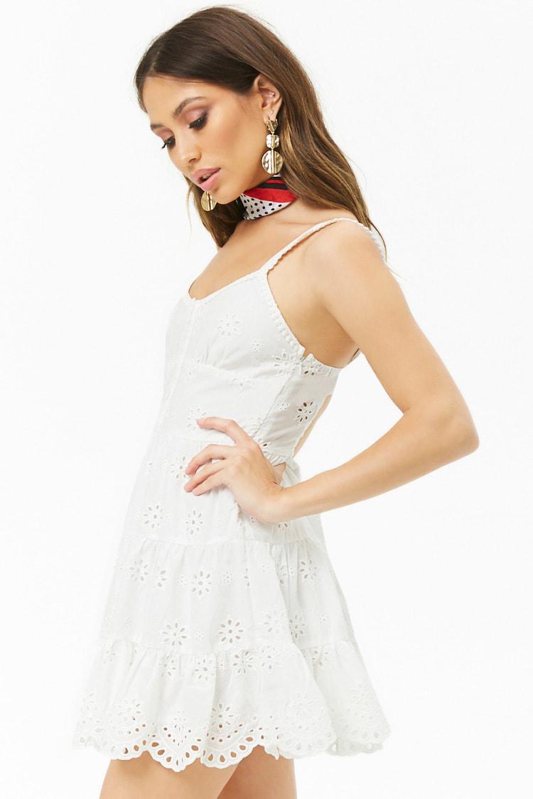 Forever 21 Cotton Eyelet Cami Dress in ...