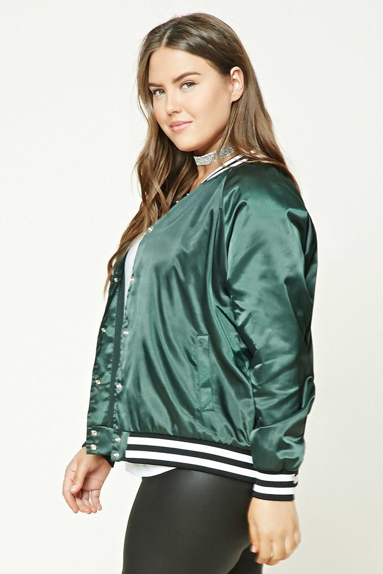 pink satin jacket plus size