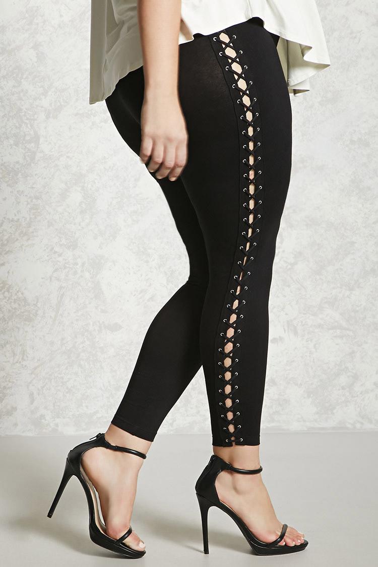 Forever 21 Black Activewear Crop Leggings With Braided Open Side Size M -  $15 - From Christie