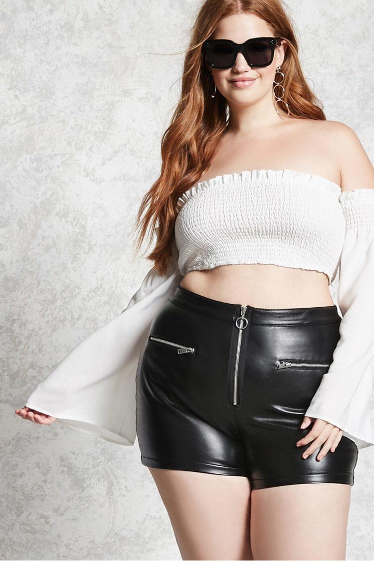 shorts plus leather faux forever clothing