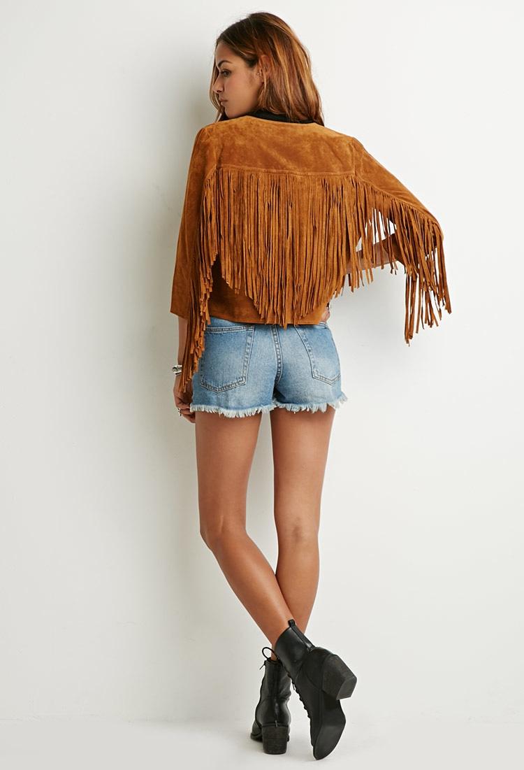 forever 21 suede fringe jacket