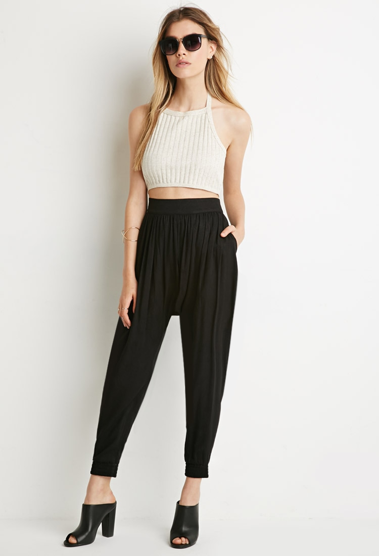 Forever 21 Tonal Harem Pants in Black - Lyst