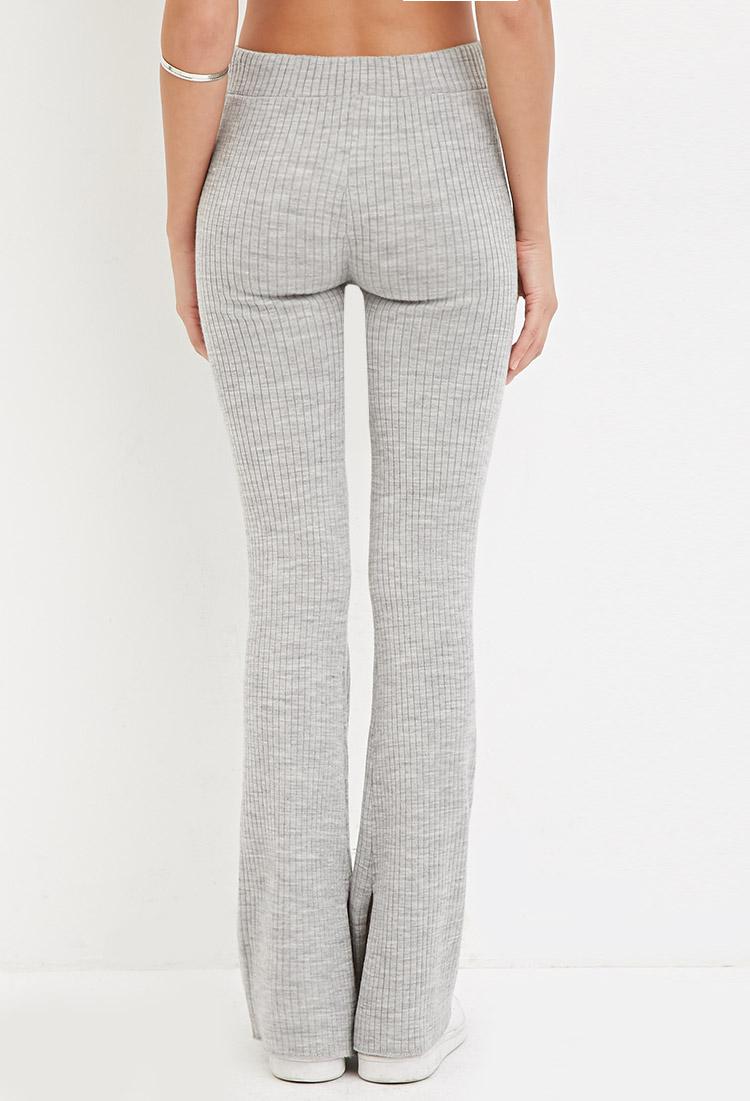 flared pants grey