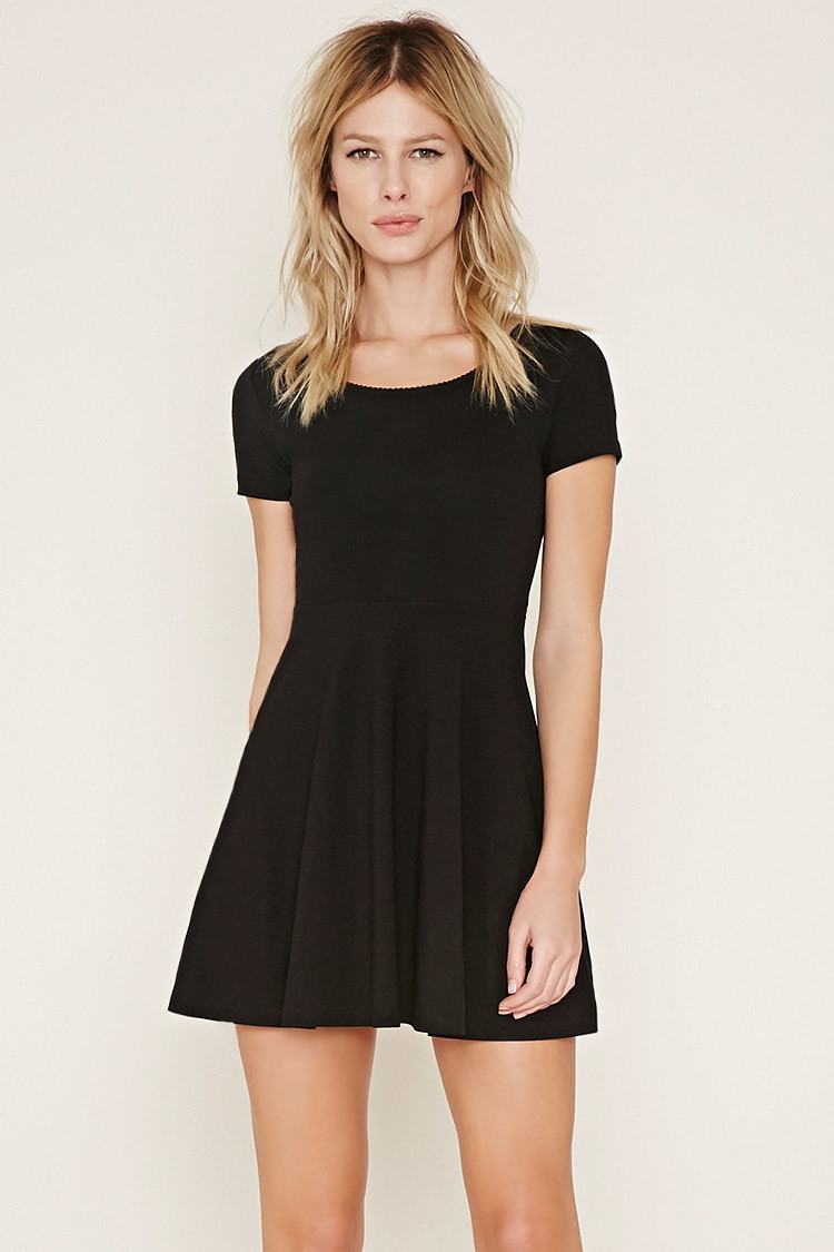 forever 21 black skater dress