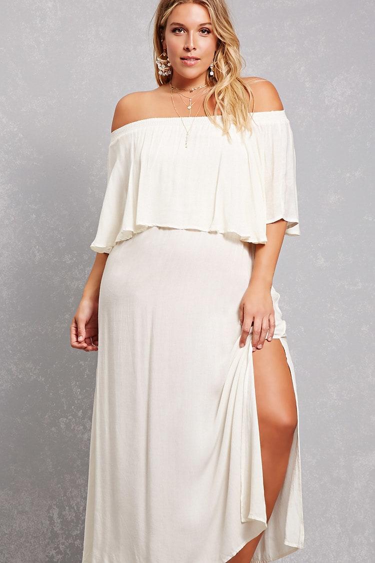 forever 21 white dress plus size