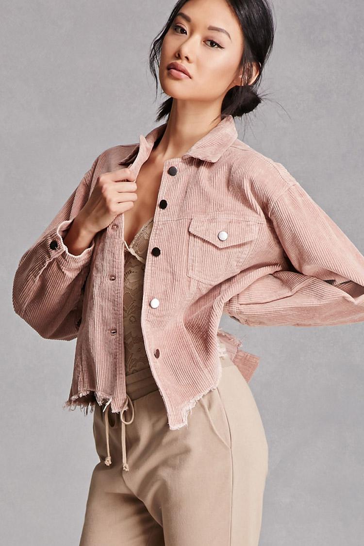 Forever 21 Distressed Corduroy Jacket 