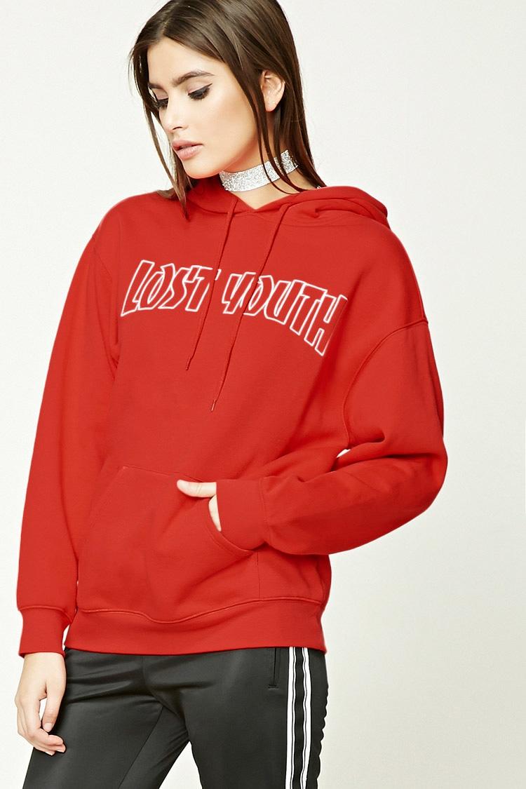 forever 21 red hoodie