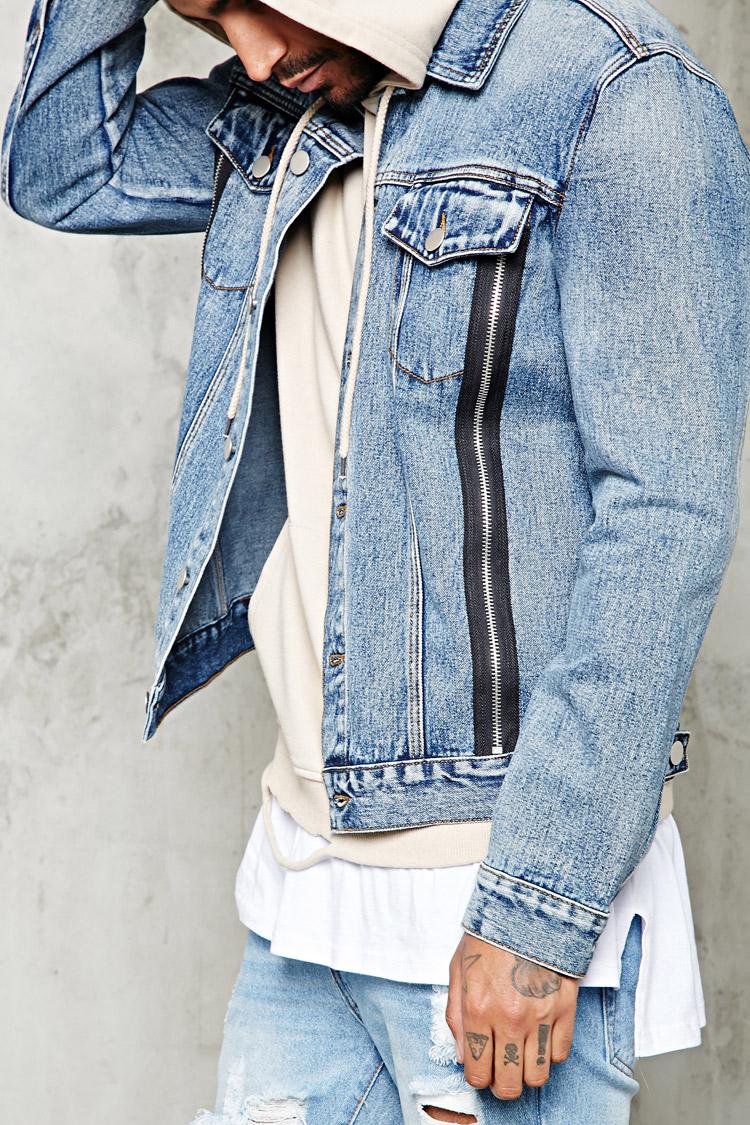 Forever 21 Zipper-front Denim Jacket 