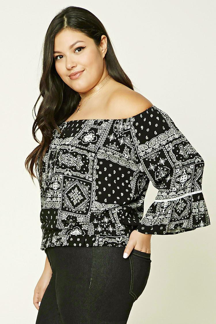 Forever 21 Plus Size Bandana Print Top 