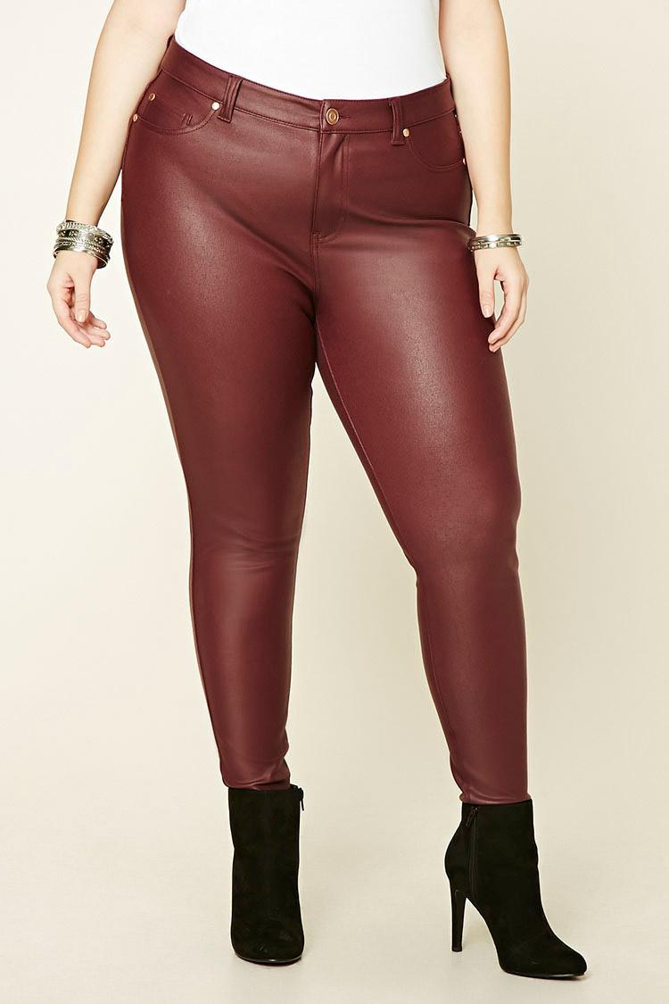 red leather pants forever 21