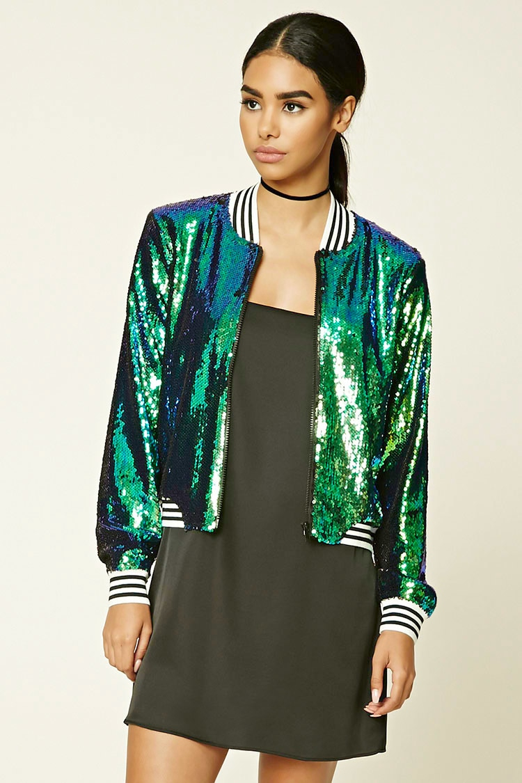 forever 21 green bomber jacket