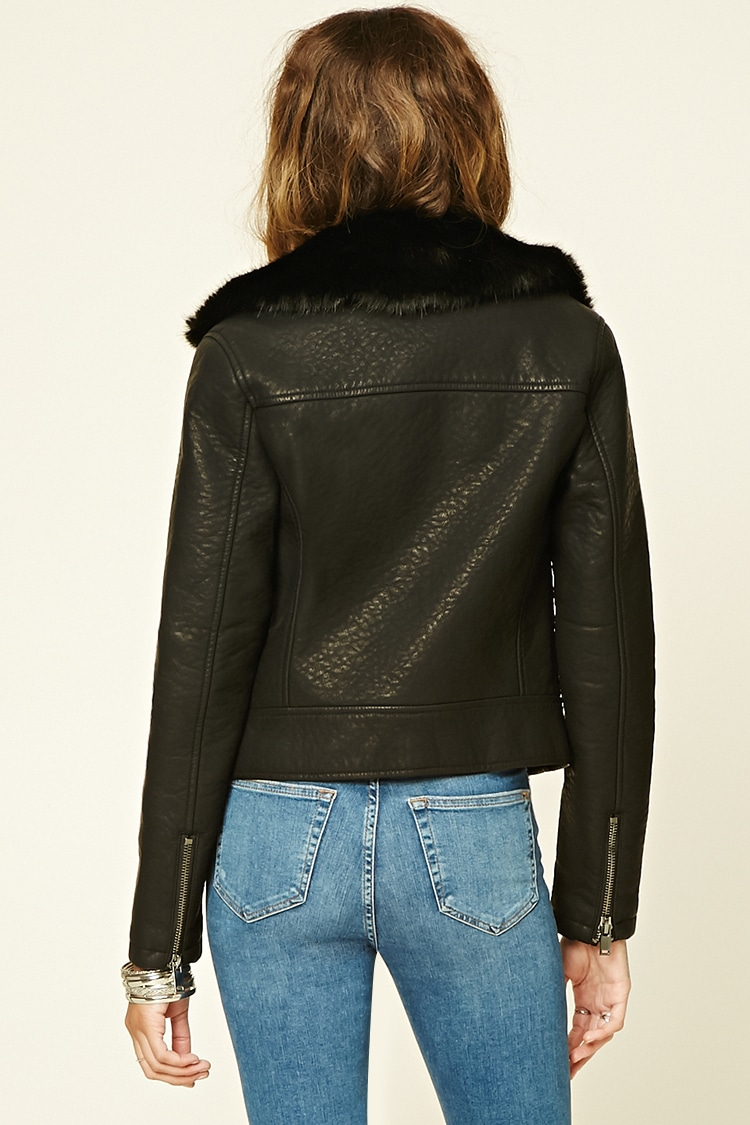 Black Faux Leather Jacket Forever 21 Images