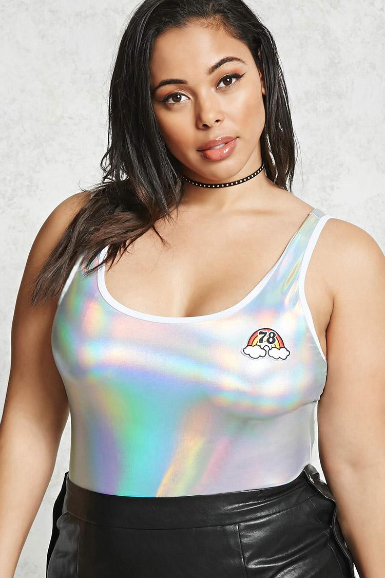 plus size holographic clothing