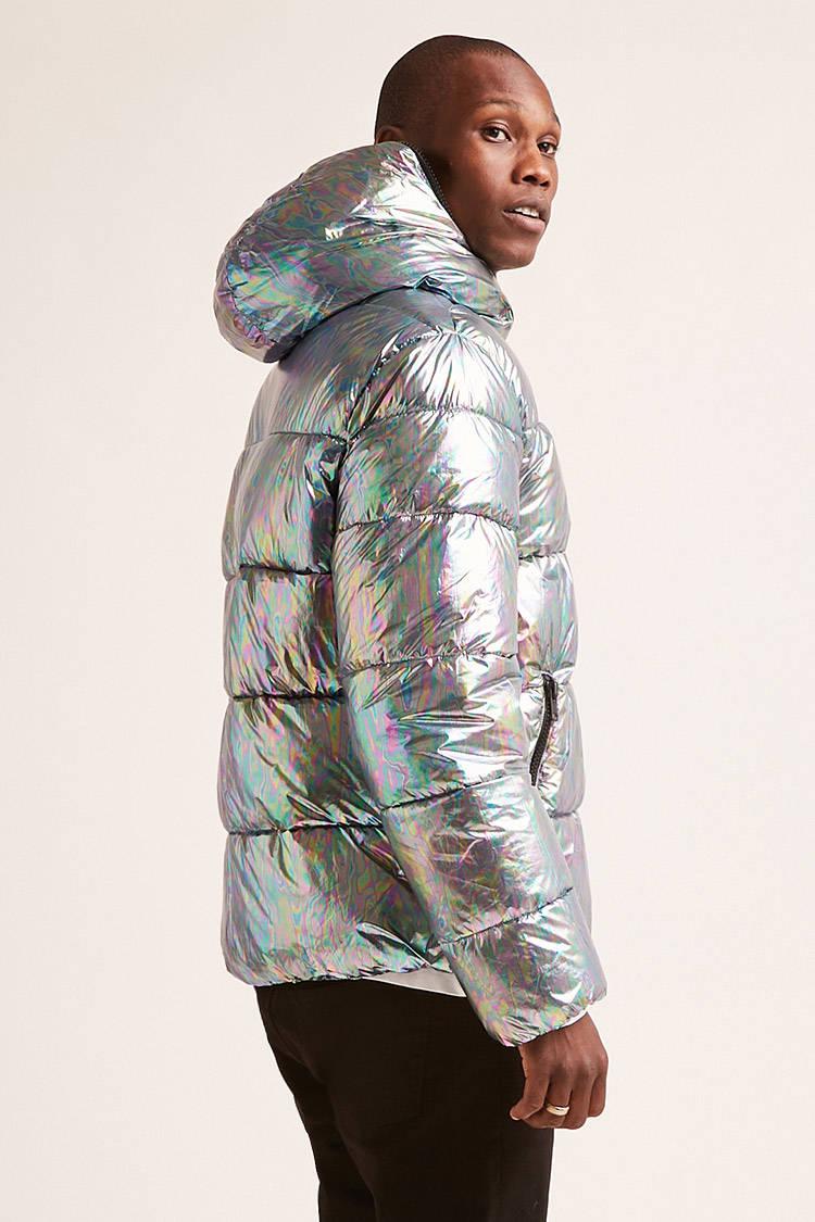 Forever 21 iridescent puffer jacket best sale