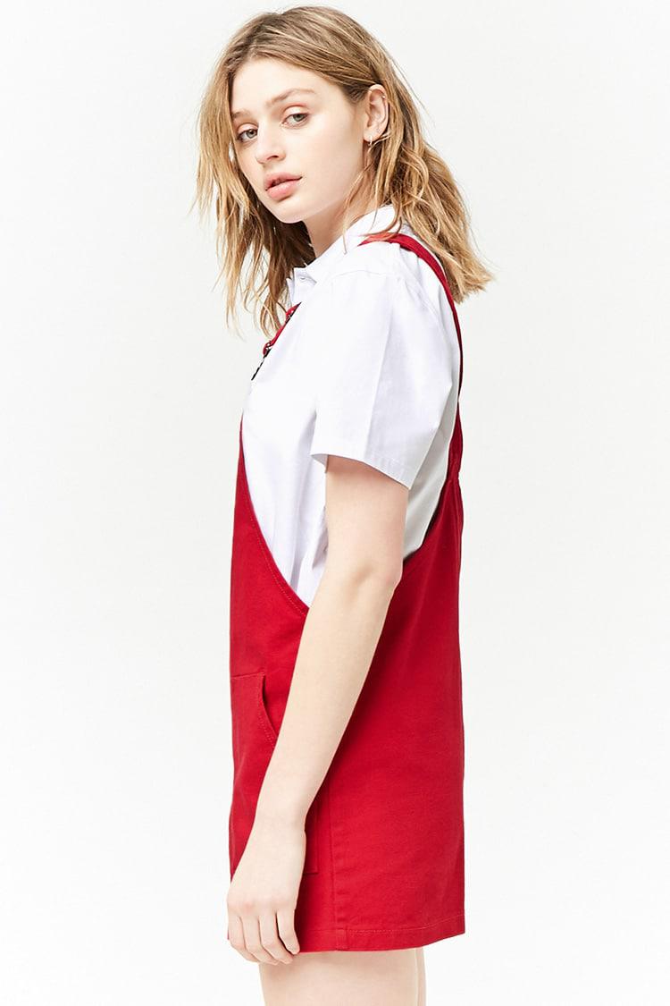 forever 21 red overall dress