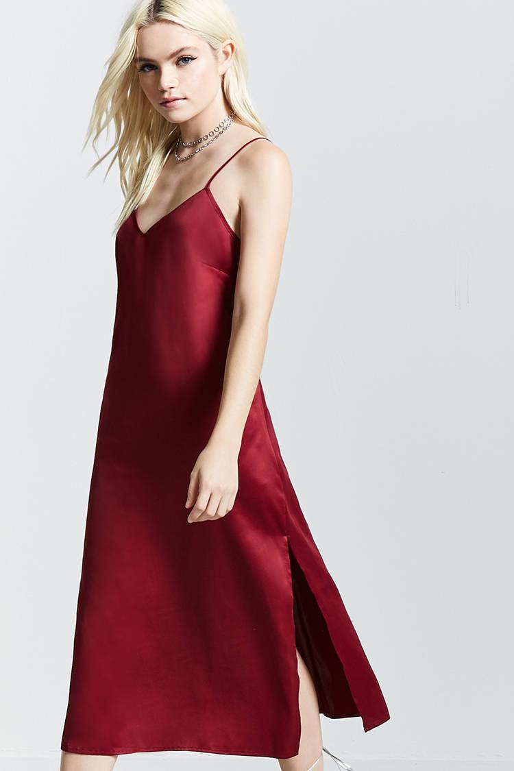 forever 21 red satin dress