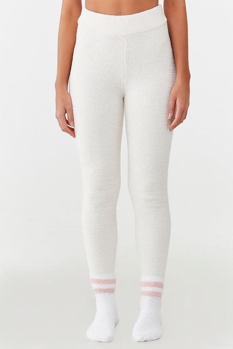 Forever 21 Synthetic Fuzzy High-rise Leggings , Cream in Natural | Lyst