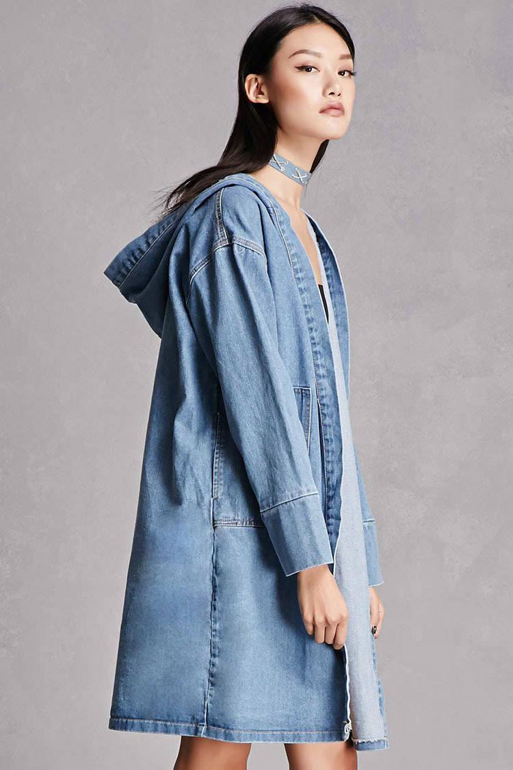 forever 21 longline denim jacket