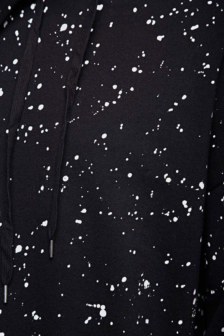 black and white paint splatter hoodie