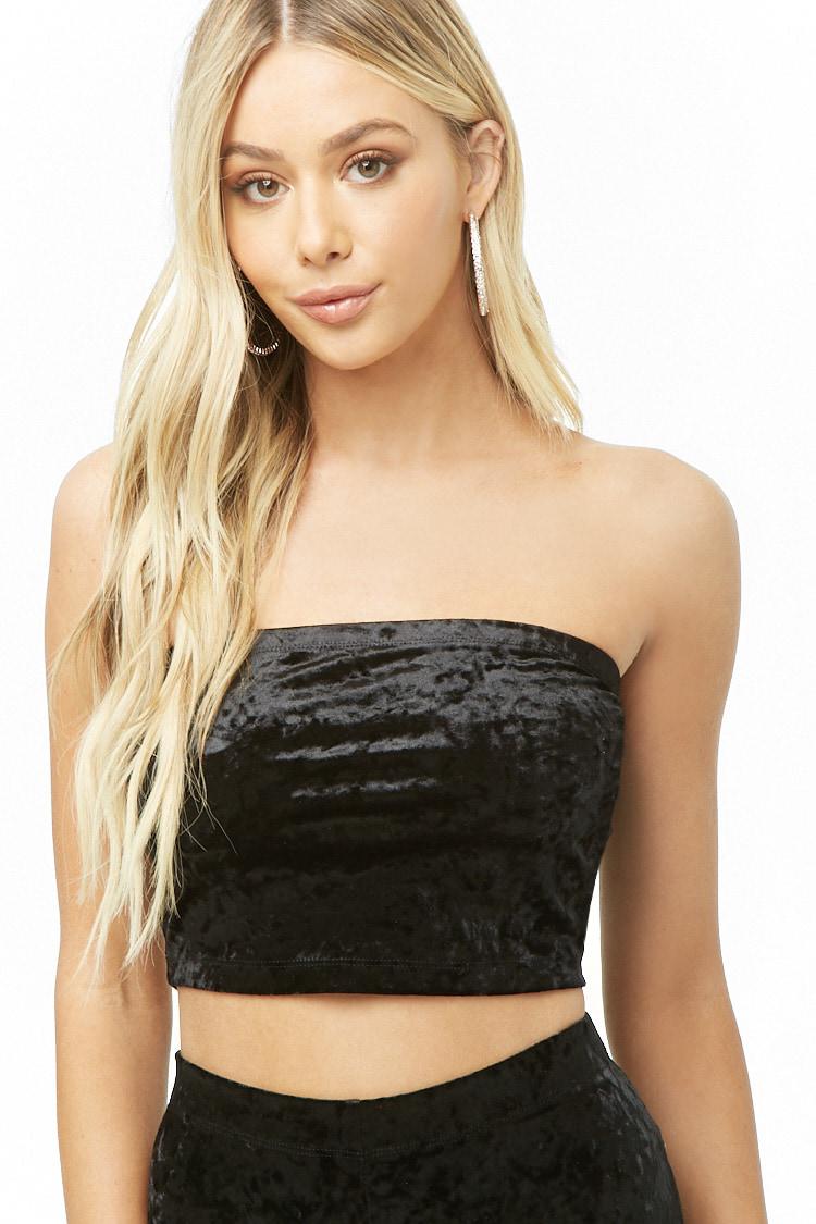 Forever 21 Crushed Velvet Tube Top in 