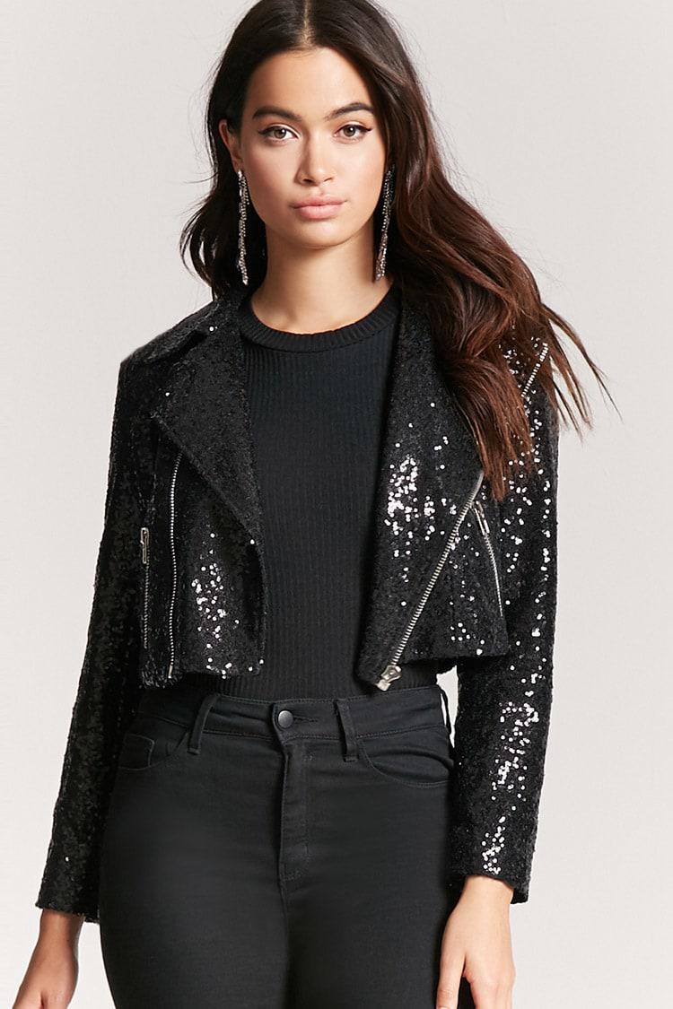 black sequin jacket forever 21